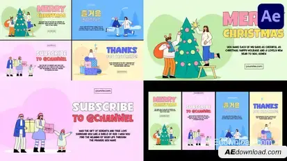 Merry Christmas Typography | After Effects Titles template preview