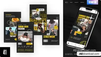 Merry Fashion Instagram Stories Video Displays template preview