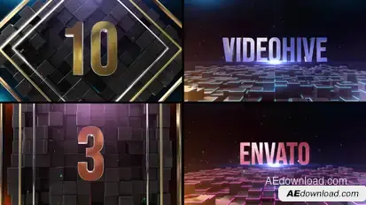 Metal Cube Countdown Elements template preview