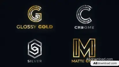 Metal Logo Reveal (Gold/Chrome/Silver) Video Displays template preview