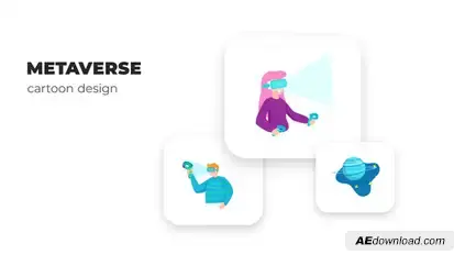 Metaverse - Cartoon Design Elements template preview