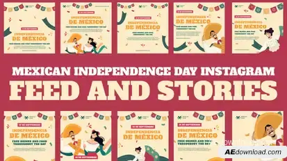 Mexican Independence Day Feed and Stories Instagram Openers template preview
