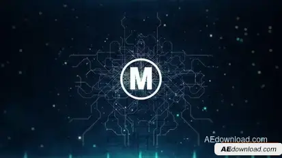 Microcircuit Logo Reveal Logo Stings template preview