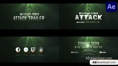 Military Cyber Attack Trailer for After Effects Openers template preview