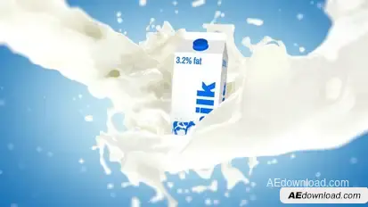 Milk Splash With Box Element 3D Product Promo template preview