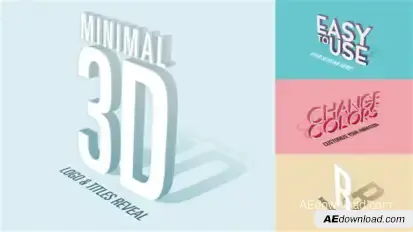 Minimal 3D - Logo & Titles Reveal Openers template preview