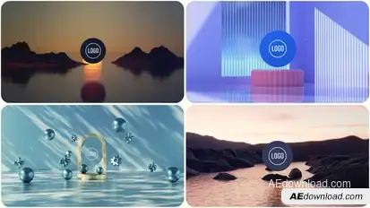 Minimal 4-Style Screens – Clean 3D Logo Intro Pack Logo Stings template preview
