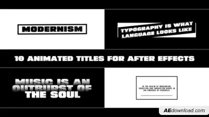 Minimal Animated Titles for After Effects Titles template preview