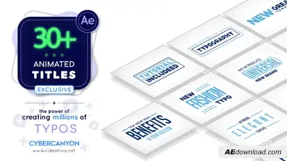Minimal Animated Titles Pack After Effects Titles template preview