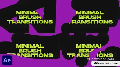 Minimal Brush Transitions | After Effects Elements template preview