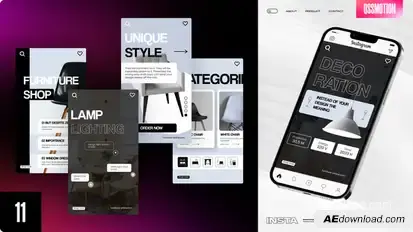 Minimal Furniture Instagram Stories Product Promo template preview