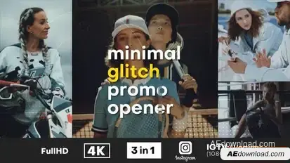 Minimal Glitch Promo Opener Openers template preview