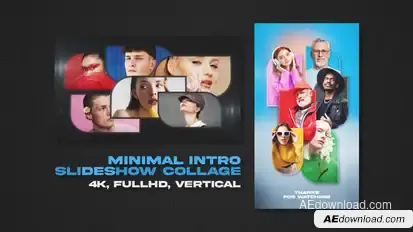Minimal Intro Slideshow Collage Openers template preview