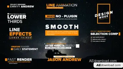 Minimal Lower Thirds Titles template preview