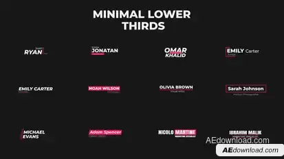 Minimal Lower Thirds Elements template preview