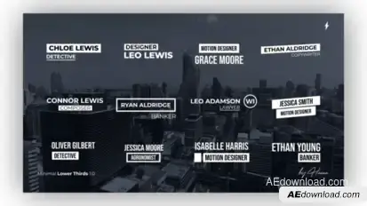 Minimal Lower Thirds - AE Elements template preview