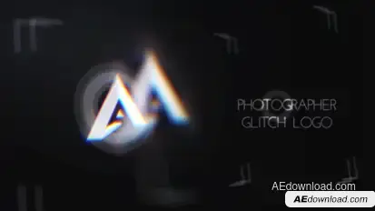 Minimal Photographer Glitch Logo Intro Reveal Logo Stings template preview