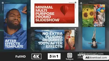 Minimal Promo Slideshow 2 Video Displays template preview