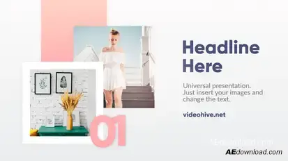 Minimal Slideshow Video Displays template preview