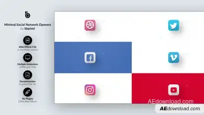 Minimal Social Network Openers Openers template preview