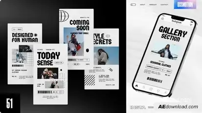 Minimal Streetwear Instagram Stories Video Displays template preview