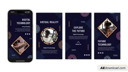 Videohive Minimal Technology Instagram Stories Openers template preview