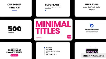 Minimal Titles 09 for After Effects Titles template preview