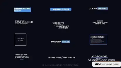 Videohive Minimal Titles 1.0 | After Effects 43981493 Titles template preview