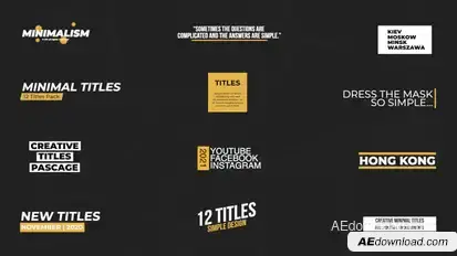Minimal Titles | After Effects Titles template preview