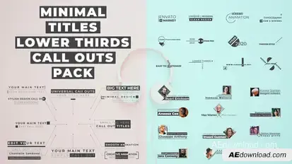 Minimal Titles/Lower Thirds/Call Outs Pack Titles template preview