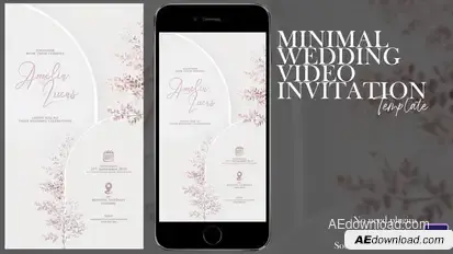 Minimal Wedding Video Invitation Titles template preview