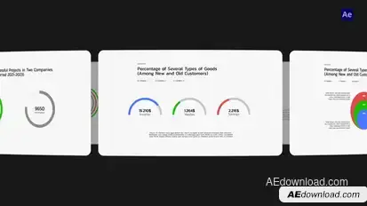 Minimalistic Pie Charts Infographics template preview