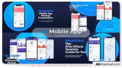 Mobile App Presentation M2 Product Promo template preview