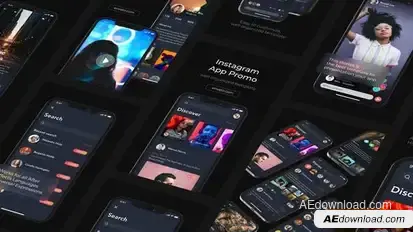 Mobile App Promo Instagram Stories Openers template preview