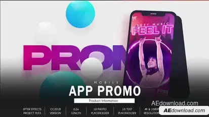 Mobile App Promo Typography B105 Product Promo template preview