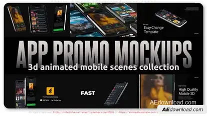 Mobile Mockup Collection - App Promo Video Displays template preview