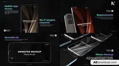 Mobile Phone App Mockup Kit Product Promo template preview