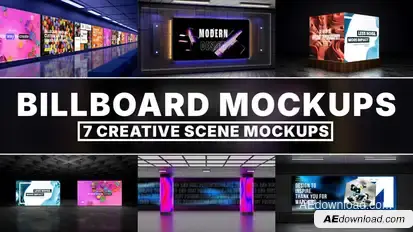 Modern 3D Billboard Scene Kit – Metro & Exhibition Advertising Templates Product Promo template preview