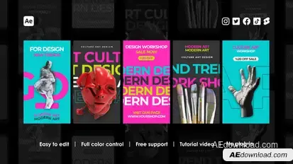 Modern Art Instagram Reels Product Promo template preview