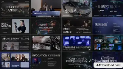 Modern Chrome Typography Titles template preview