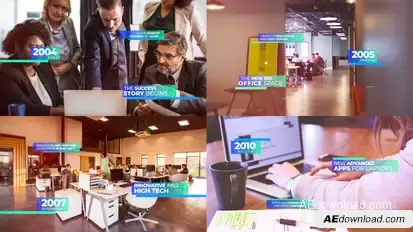 Modern Corporate Timeline Presentation Video Displays template preview