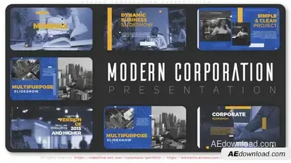 Modern Corporation Presentation Video Displays template preview
