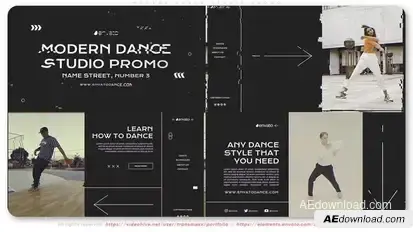Modern Dance Studio Promo Video Displays template preview