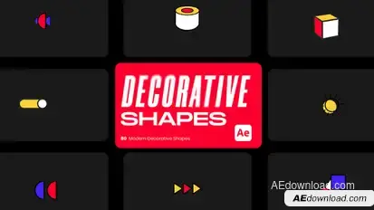 Modern Decorative Shapes for After Effects Elements template preview
