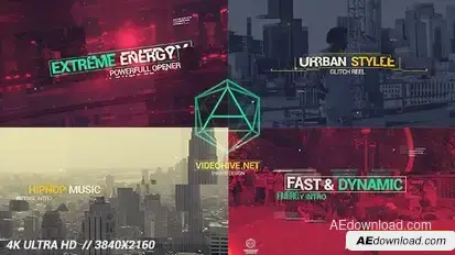 Modern Dynamic Glitch Intro Openers template preview