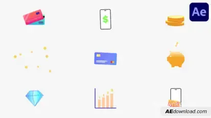 Modern Finance Icons for After Effects Elements template preview