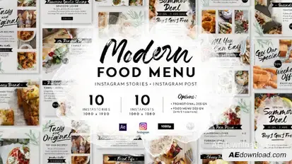 Modern Food Menu Instagram Stories Product Promo template preview