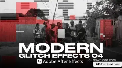 Modern Glitch Effect 04 Ae Elements template preview