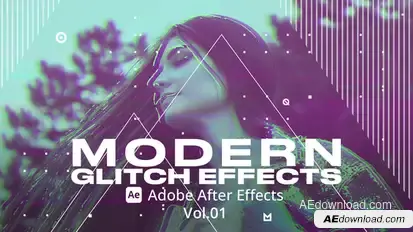 Modern Glitch Effects 01 Ae Elements template preview