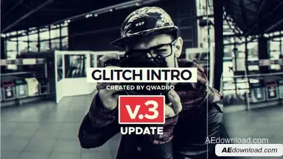 Modern Glitch Intro Video Displays template preview